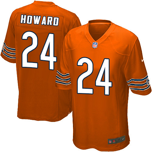 Men's Game Jordan Howard Nike Jersey Orange Alternate - #24 NFL Chicago Bears